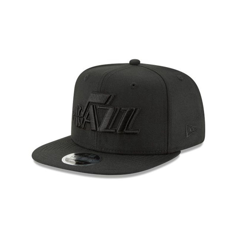 NBA Utah Jazz Black On Black High Crown 9Fifty Snapback (RWN7014) - Black New Era Caps